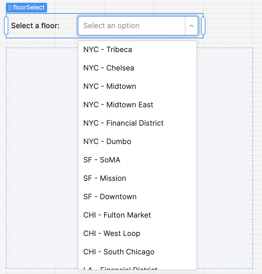 Create a simple interface for selecting a floor plan
